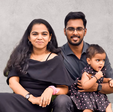 Akshaya P BaBu with family.