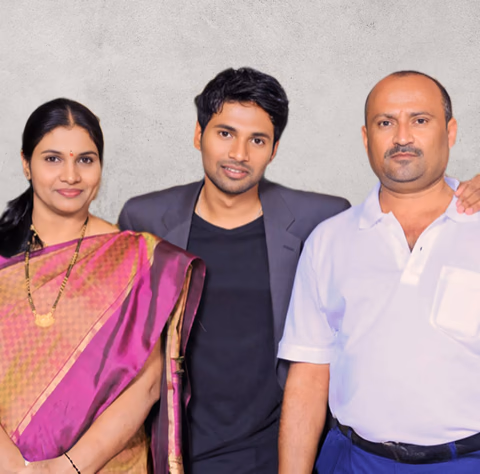 Shylaja M G with family.